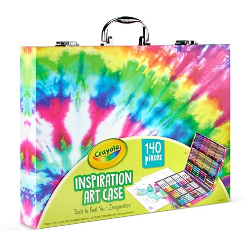 Crayola Inspiration Art Case Tie-Dye Coloring Set 4 Pack - 140 Pieces for Kids