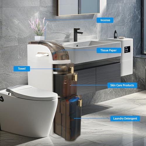 3-Tier Narrow Bathroom Floor Cabinet Storage Organizer - Waterproof, Space Saving