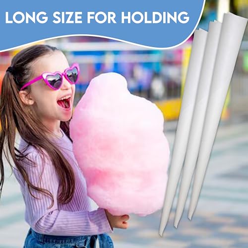Perfectware 500ct Cotton Candy Cones Bulk Pack - 12 Inch Food-Grade Paper