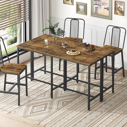 YATINEY 78.7-Inch Rectangular Bar Table - Industrial Counter Height Dining