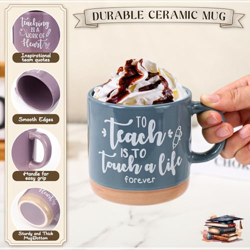 Didaey 20 Pcs Teacher Appreciation Coffee Mug Set, Pastel Color, 13 oz, Bulk Gifts