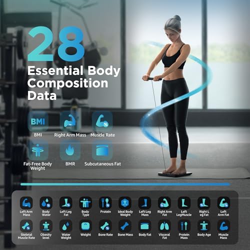 Posture Black Bluetooth Body Fat Scale with Voice Prompt - Full Body Composition Analyzer