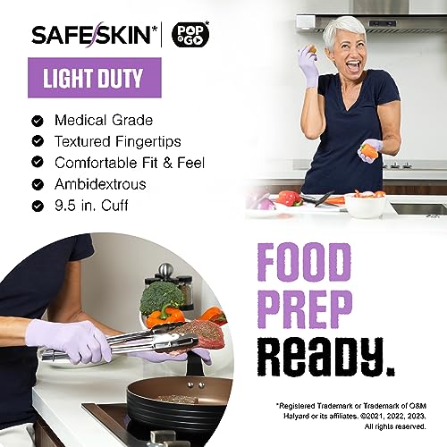 Disposable Nitrile Gloves 200 Medium Powder-Free for Medical, Food & Cleaning - SAFESKIN