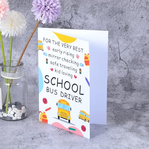 Fanice EOS School Bus Driver Appreciation Card – Thank You Card for Women Men