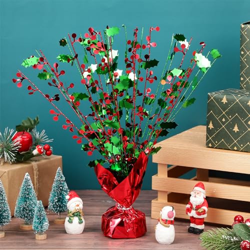12 Pieces Christmas Table Decoration Xmas Metallic Gleam Foil Spray
