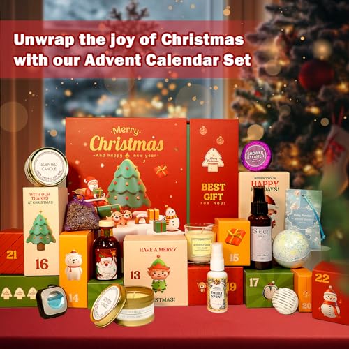 SCENTORINI 12 Days Christmas Advent Calendar Holiday Fragrance & Self-Care Gifts Set