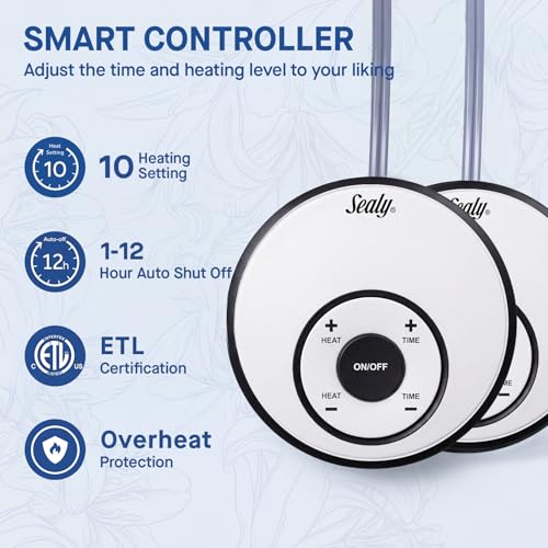 Sealy Electric Blanket Queen 84x90 Dual Control Flannel Beige