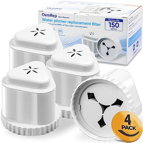 4-Pack Replacement Water Filter for Epic Water Pitcher - Fluoride & Lead Removal