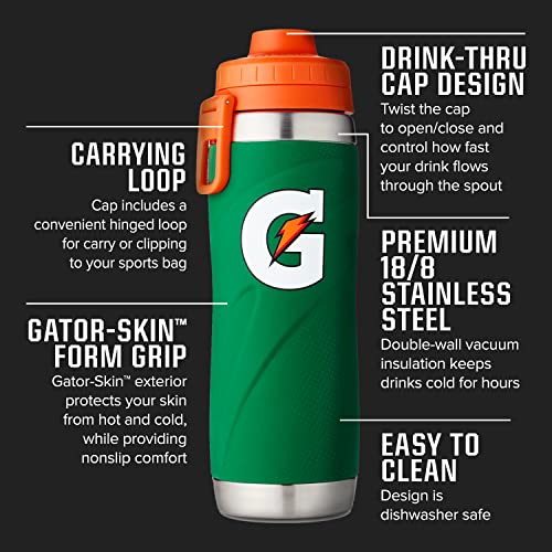 Gatorade Stainless Steel Sport Bottle - Black, 26oz, Durable Hydration Container