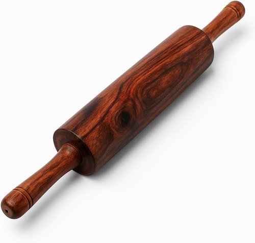 Classic Wooden Rolling Pin - 18-Inch Hardwood Dough Roller for Baking Pizza, Pie, Pastry & Cookies