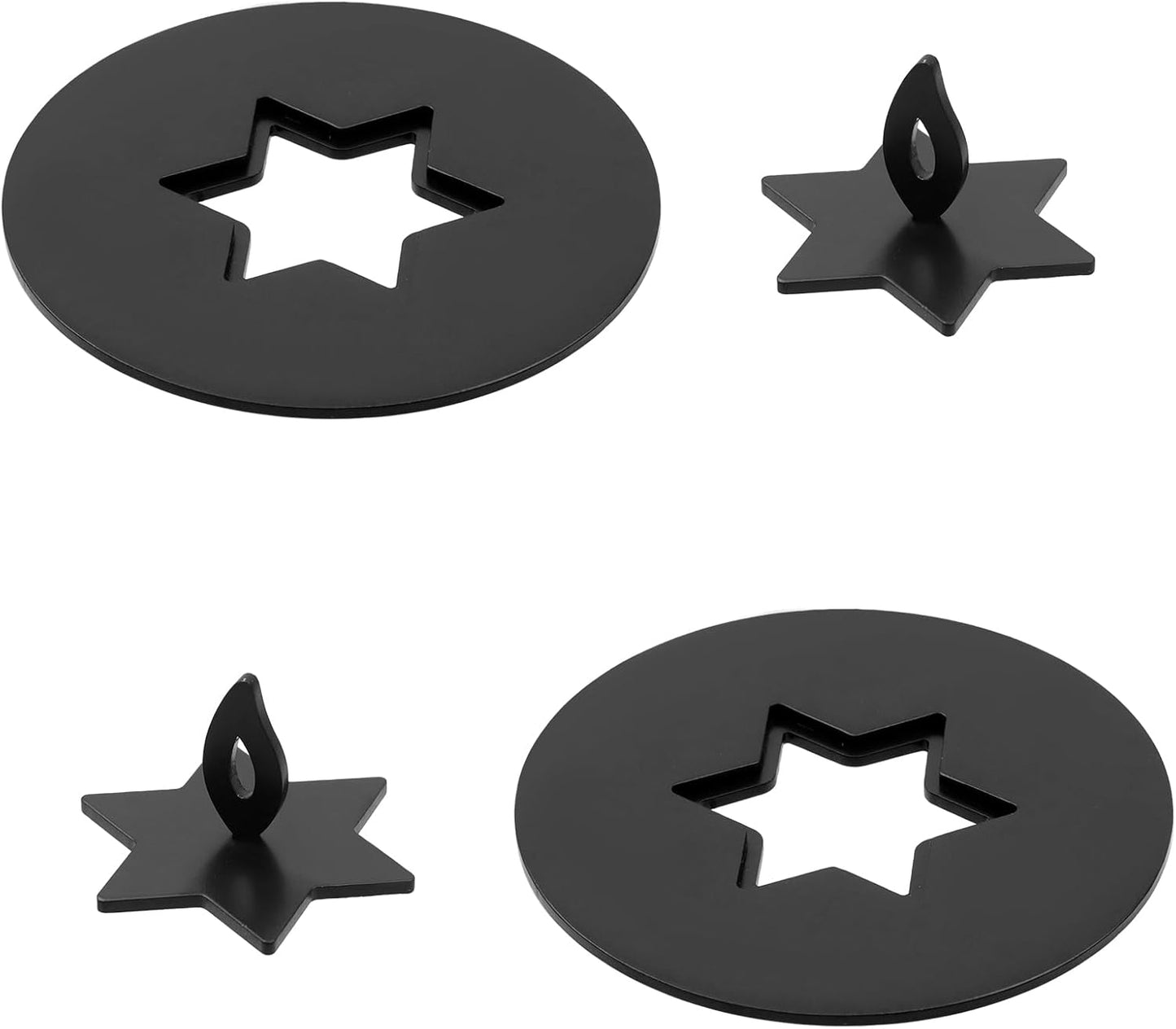 Skiennix Black Candle Jar Topper - Stainless Steel Star Covers for 3.15" Round Scented Candles | Ideal for Spa & Meditation