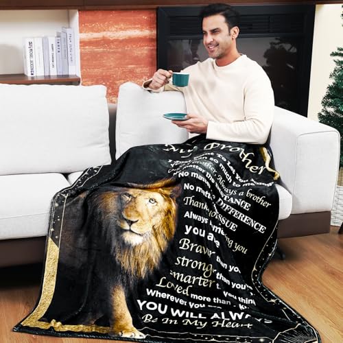 80x60 Brother Gifts from Sister Lion Blanket – Birthday Gift for Brother Adult