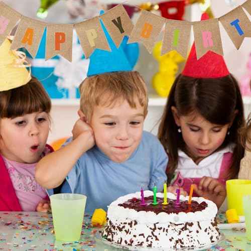 LaRibbons Burlap Banner, 15Psc Burlap Banner Flags Blank, 5x7.5 inches 11.5ft DIY Party Decor for Christmas, Birthday, Wedding, Baby Shower and Graduation