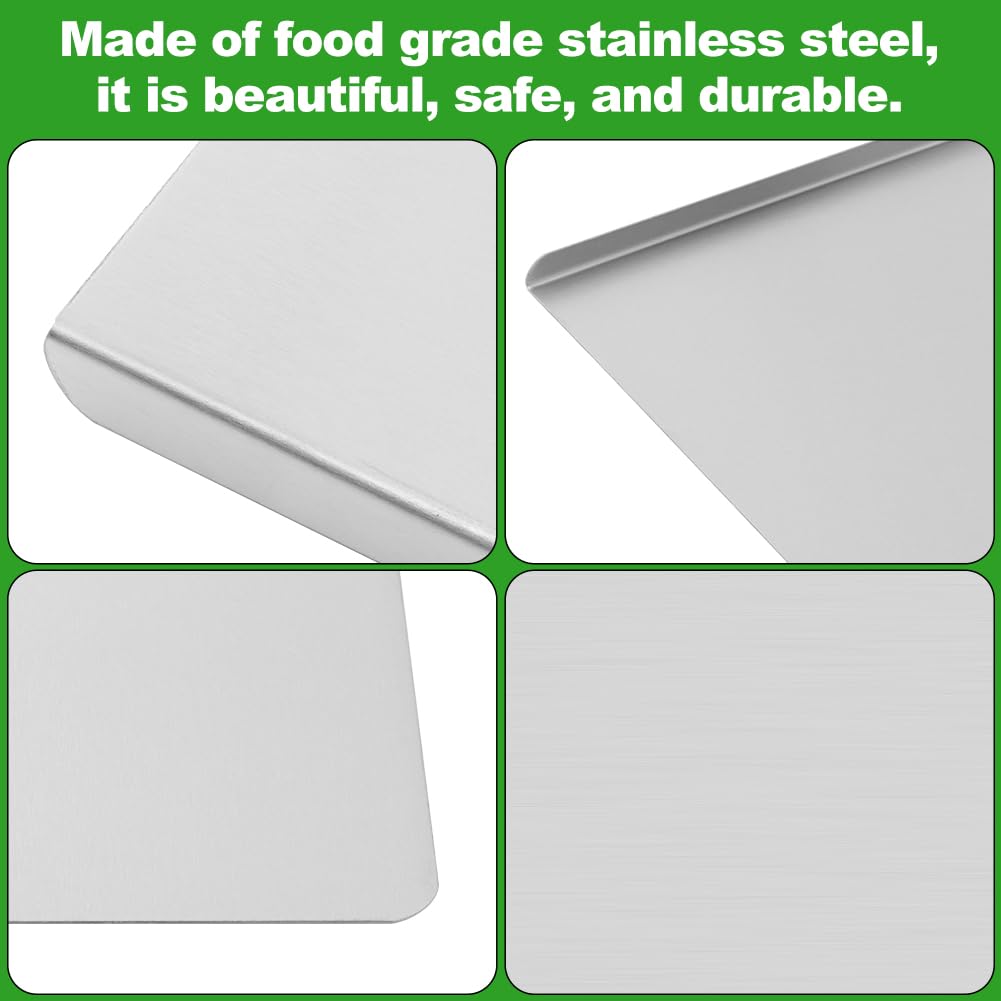 Stainless Steel Cutting Boards with Lip for Kitchen, Metal Cutting Board over Sink Large Cuttig Board, Baking-Cutting-Chopping-Board Suitable for Meat, Fruits, Vegetables, Bread, Noodle, and Pizza