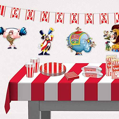 Beistle Red and White Striped Plastic Tablecover