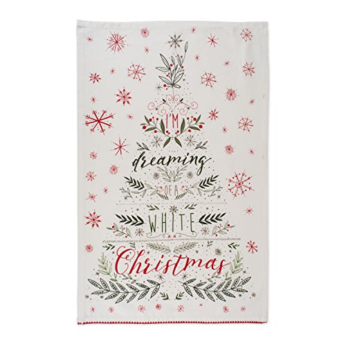 DII Noel Christmas Kitchen Towel Set - Floral Tea Towels for Baking & Cleaning, 18x28, 2 Pieces