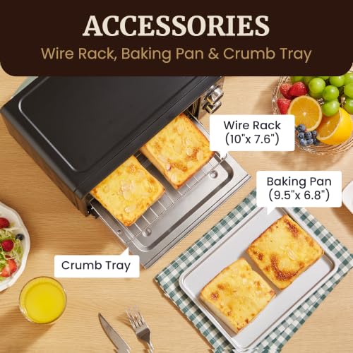 Elite Gourmet 9L 4-Slice Toaster Oven with Timer & Temperature Control - Black