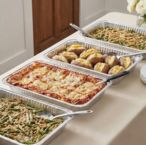 Disposable Aluminum Roasting & Baking Pans 21x13 Inch - 10 Pack Heavy Duty Foil Trays