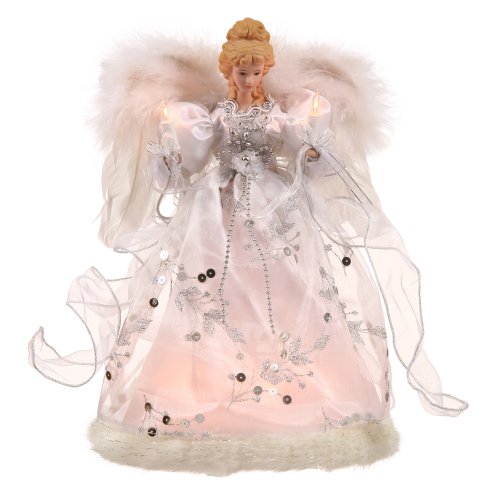 Vickerman Ice Palace Angel Christmas Tree Topper, 12" with Clear Lights