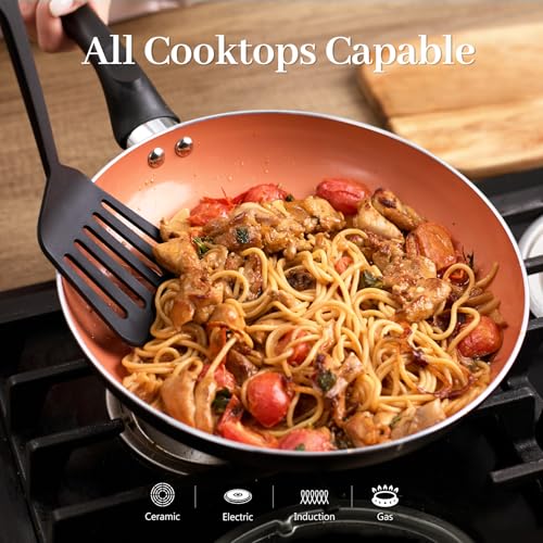 BECIGAR 15-Piece Ceramic Nonstick Cookware Set - Induction Compatible