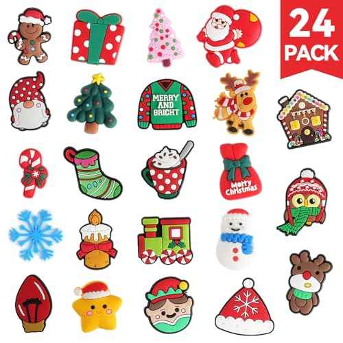 Advent Calendar 2025 Shoe Charms for Kids Boys Girls 24 Days Christmas Countdown Calendar Wristband Clogs Decorations for Shoes