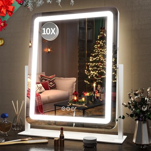Lighted Vanity Mirror with Lights - 22 Inch LED Makeup Mirror, Dimmable & Touch Control, White Variation