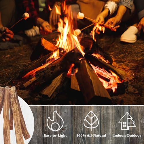 10 Lb Bulk Firewood Fire Starter Sticks - All-Natural Pine for Indoor Outdoor Fireplaces, Campfires, BBQ Grills