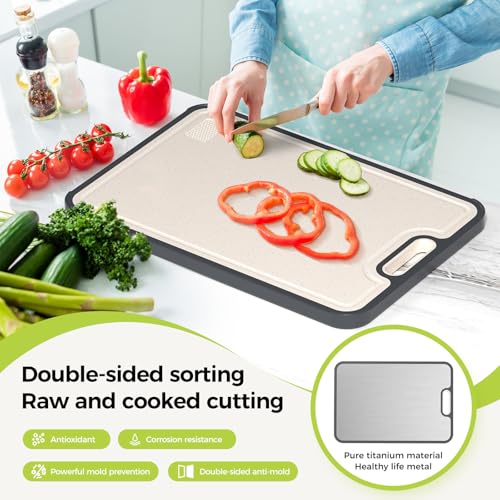 Titanium Cutting Board, Double Sided Food Grade Pure Titanium/PP,