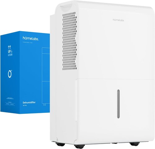 hOmeLabs Dehumidifier | Powerful Moisture Removal & Humidity Control - 7,000 Sq Ft, Wi-Fi Enabled (50 Pint MAX)