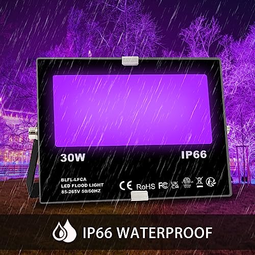 MELPO 30W LED Black Light Flood Light Outdoor for Glow Party, Neon & UV Effects - Variation 4