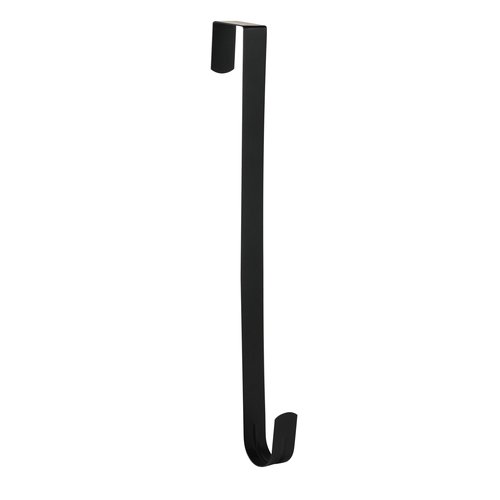 Aeranto Wreath Hanger for Front Door, Slim Over The Door Hook, Easy to Use and Reusable Holiday Wreath Holder for Christmas, Thanksgiving, Halloween and Daily Décor(15" Black, 1)