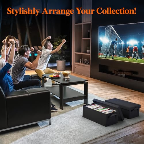 Lifewit 4 Pack DVD Storage Box Set with Lid - Stackable, Holds 100 DVDs, 15.7 x 7.9 x 6.3 Inches