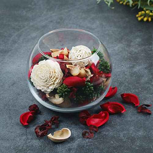 Qingbei Rina Red Potpourri,Strawberry Scented Christmas Potpourri Bowl Filler Dried Flowers,Decorative Vase Filler,Home Fragrance Perfume Sachet,9.8 Oz