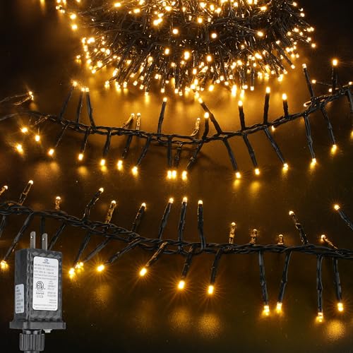 Dofulay 1200 LED Christmas Firecracker String Lights 88FT Waterproof Warm White