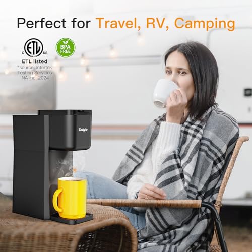 Mini Single Serve Coffee Maker for K-Cup & Grounds - Classic Black