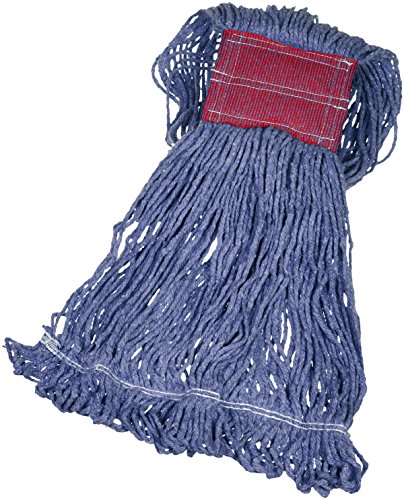 Amazon Basics Blue Large 5-Inch Loop-End Synthetic Mop Heads - 6-Pack