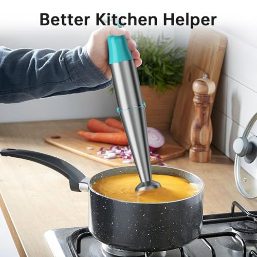 Turelar Cyan Blue 1100W Handheld Immersion Blender 5-in-1 Set