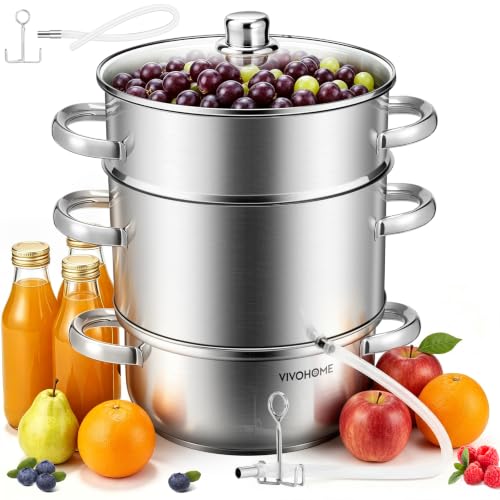 9.3 Qt Stainless Steel Steam Juicer for Canning Fruit & Grape Juice - Multi-Purpose Steamer