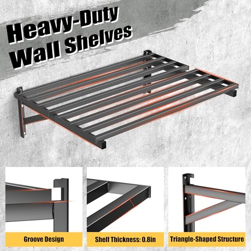 Ultrawall 36in Heavy Duty Garage Wall Shelves – 2 x 3 ft Wall Mounted Storage