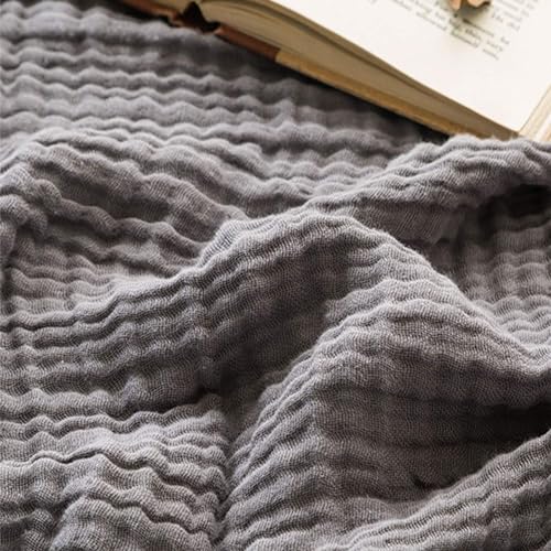 EMME Oversized Cotton Blanket for King Bed - 120x94 Grey, Breathable & Soft