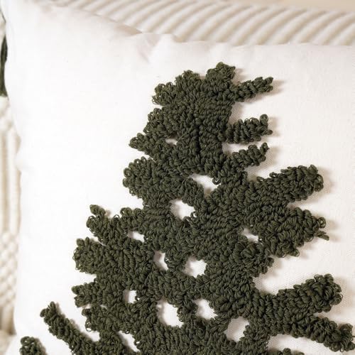 Christmas Pillow Covers 18x18 Farmhouse Tree Tassels Hand Woven Couch