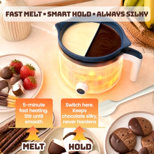 Blue Electric Chocolate Melting Pot with Accessories & Dual BPA-Free Pots