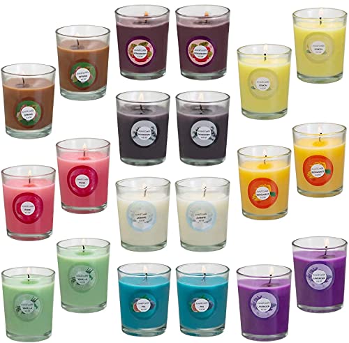 Scented Candle Set with 20 Colors - Natural Soy Wax Aromatherapy Candles Gift