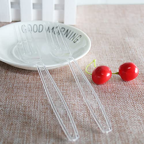 Heavy Duty Clear Plastic Forks - 1000 Count Disposable Flatware for Events