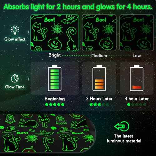 Halloween Decorations Gifts for Kids Boys Girls Glow in The Dark Blanket Toys Costumes for Women Teens 2 3 4 5 6 7 8 9 10 11 12 13 14 15 16 Years Old Ghost Boo Pumpkin Cat Bat Throw Halloween Decor