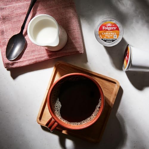 Folgers Buttery Caramel Coffee Pods - 10 Count Pack of 6, 60 K-Cup Single Serve Cups