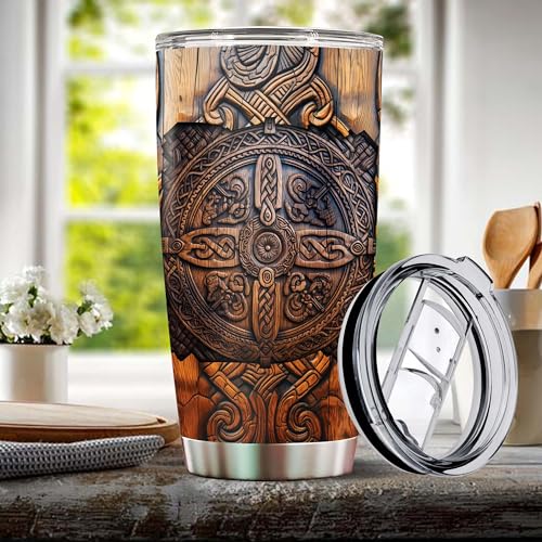 Viking Cup Tumbler 20oz Gifts for Men Dad Husband Vikings Stainless