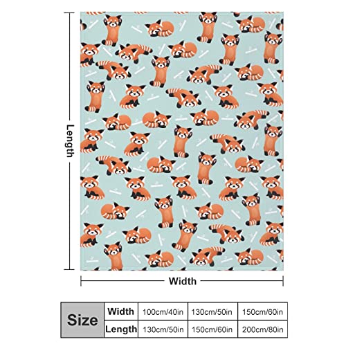 Red Panda Blanket Warm Cozy Red Panda Bamboo Flannel Throw Blanket for Travel Living Room Home Kids Adults 50"X40"