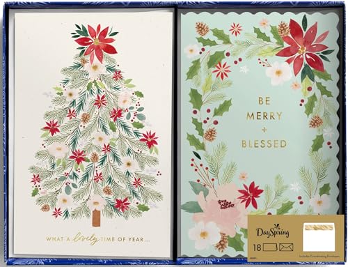Be Merry + Blessed Dual Pack Christmas Cards with Envelopes (18 pcs) – Studio 71 DaySpring