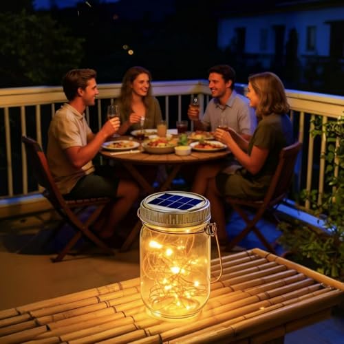 12 Pack Solar Mason Jar Lanterns Outdoor Waterproof Garden Lights - Variation of THIS listing